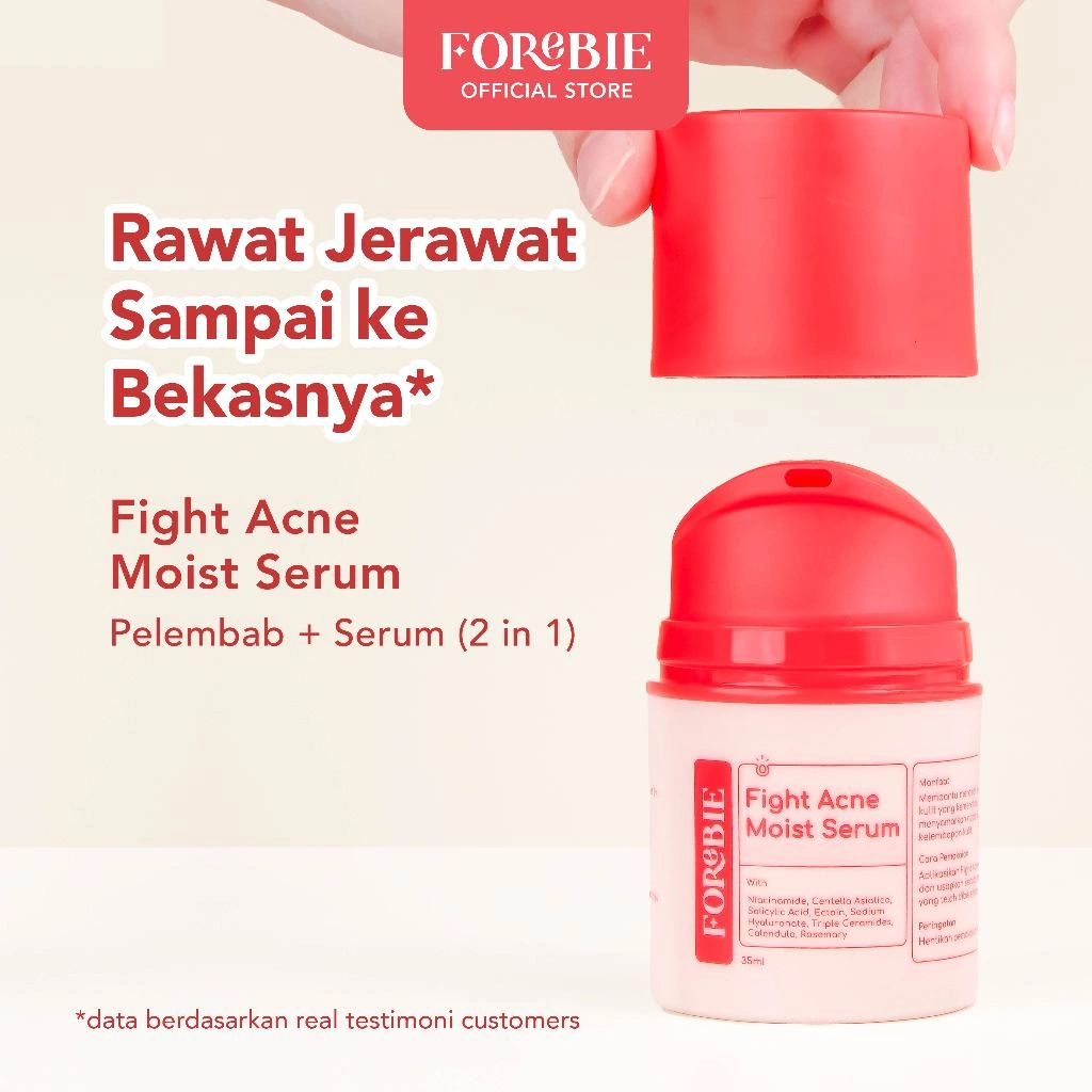 FOREBIE FIGHT ACNE MOIST SERUM - Pelembab & Serum (2 in 1) untuk Wajah Berjerawat