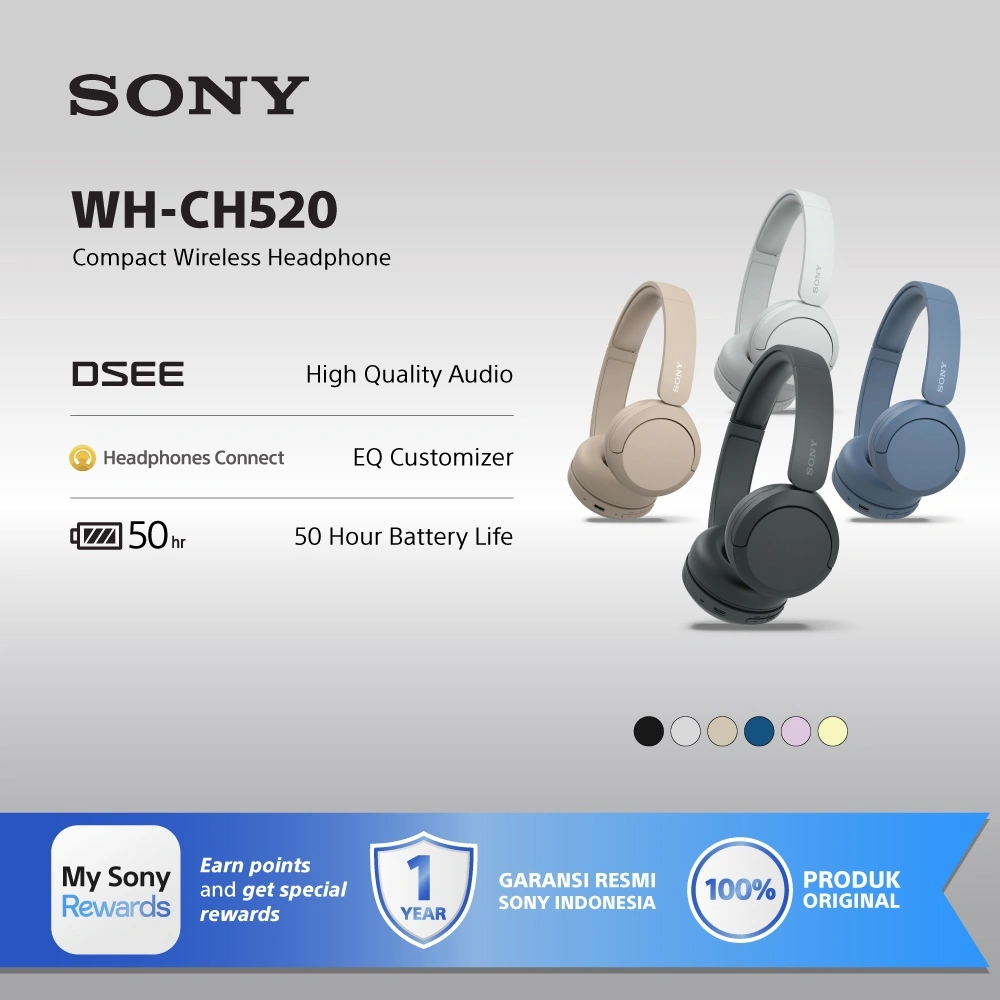 SONY WH-CH520 On Ear Wireless Headphone / CH520 / CH-520