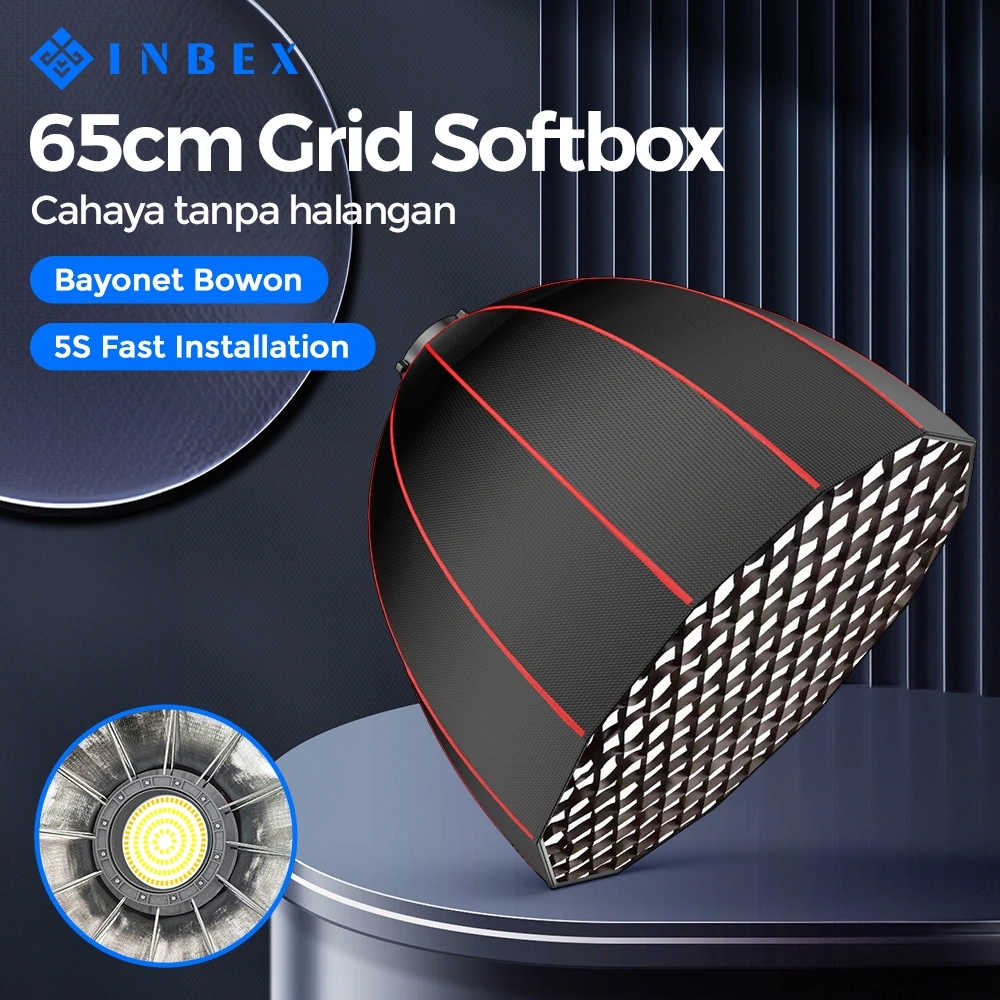 INBEX 65CM Grid softbox Grid Bowens Mount Professional Softbox Photography Studio Portrait Video Shooting