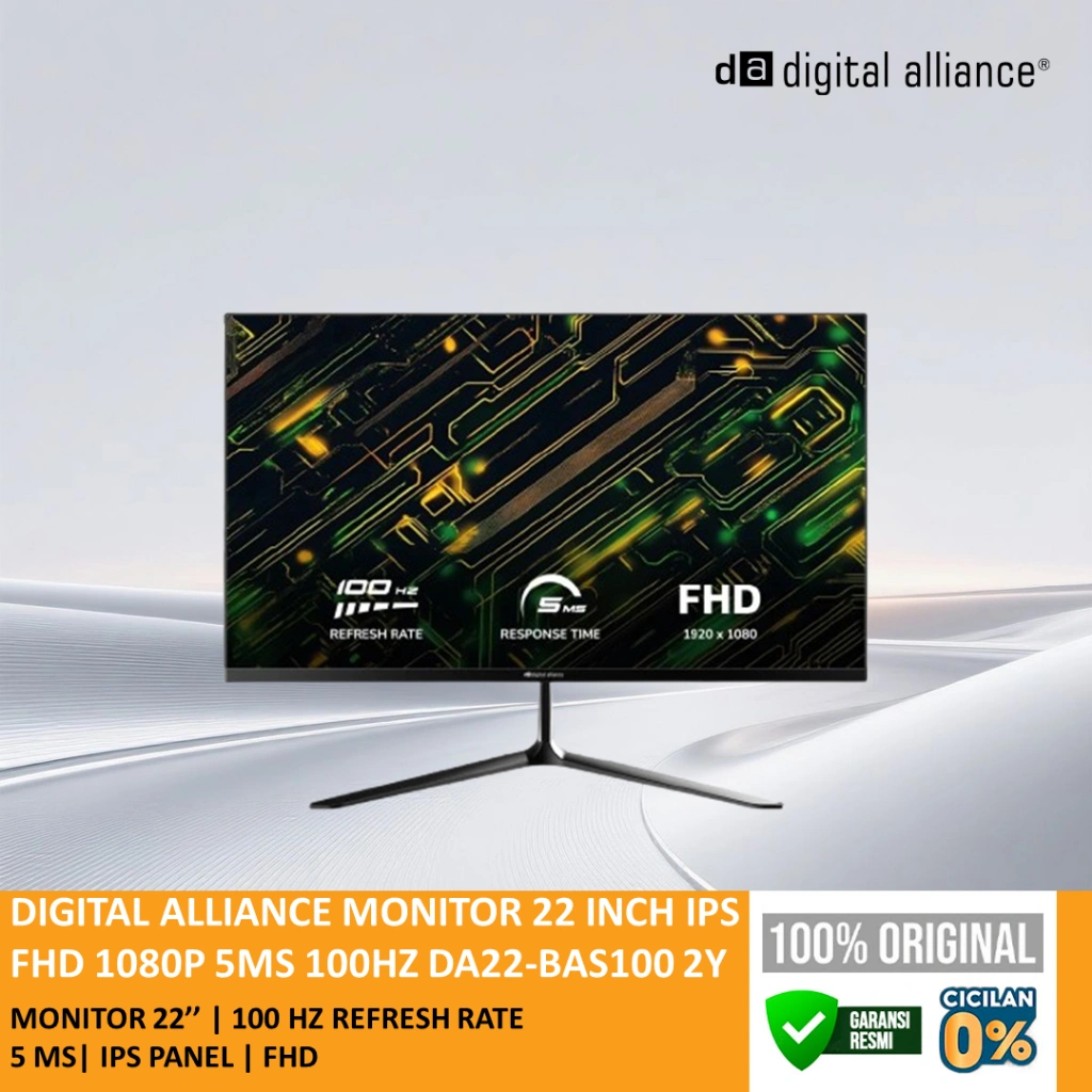 Monitor LED Digital Alliance 21.5" 100Hz IPS FHD 99% SRGB 5ms HDMI Vesa Mount DA22-BAS100
