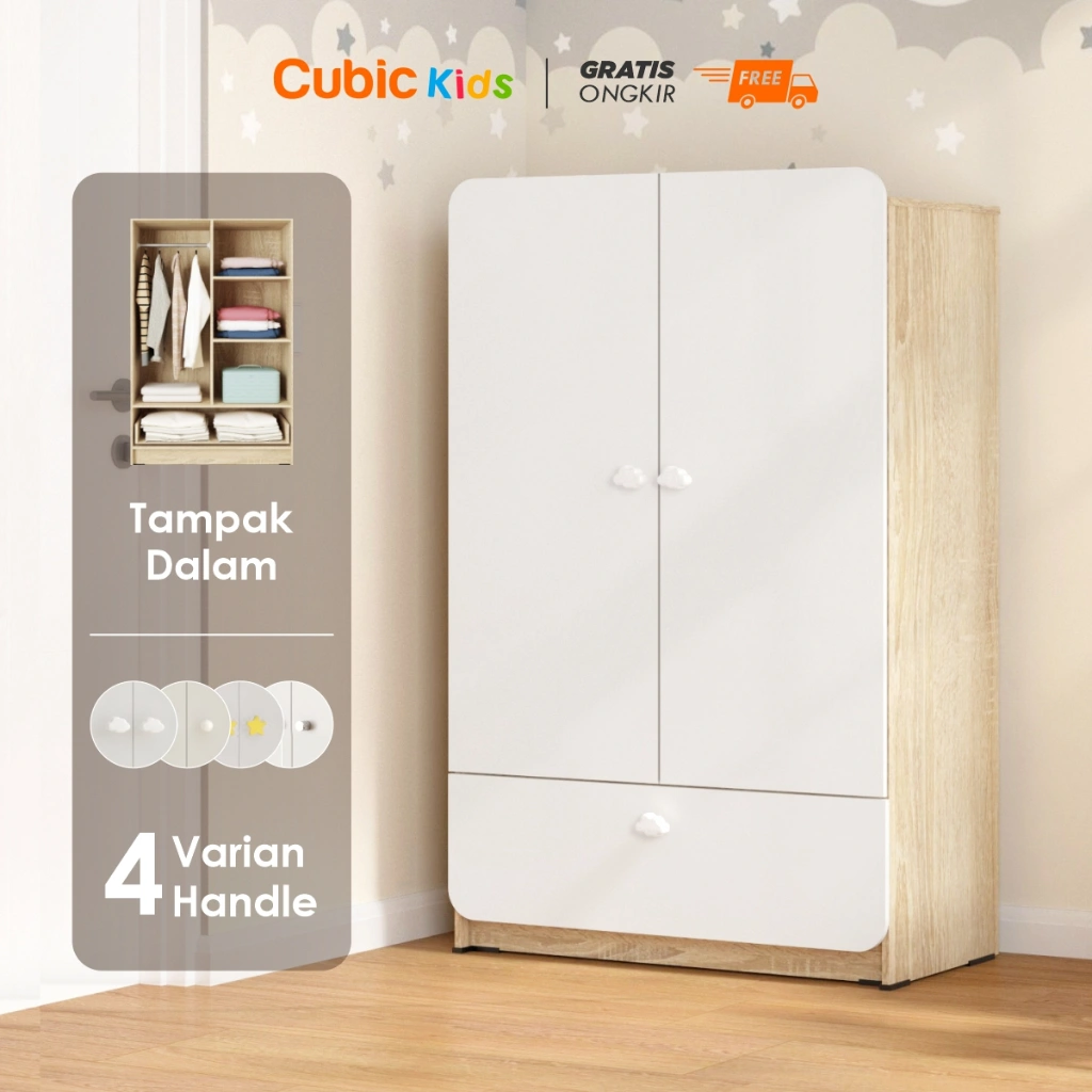 Cubic KIDS Lemari Pakaian Anak Minimalis 3 Susun / PONYO BL 120