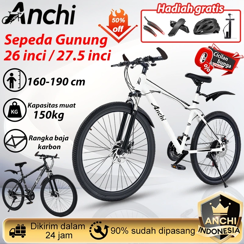 Anchi   Ready stock  Sepeda gunung 26 inci sepeda gunung murah 2.0 frame alloy sepeda gunung polygon sepeda gunung atlantis Road bike MTB 24inch/26 inch/27 inch