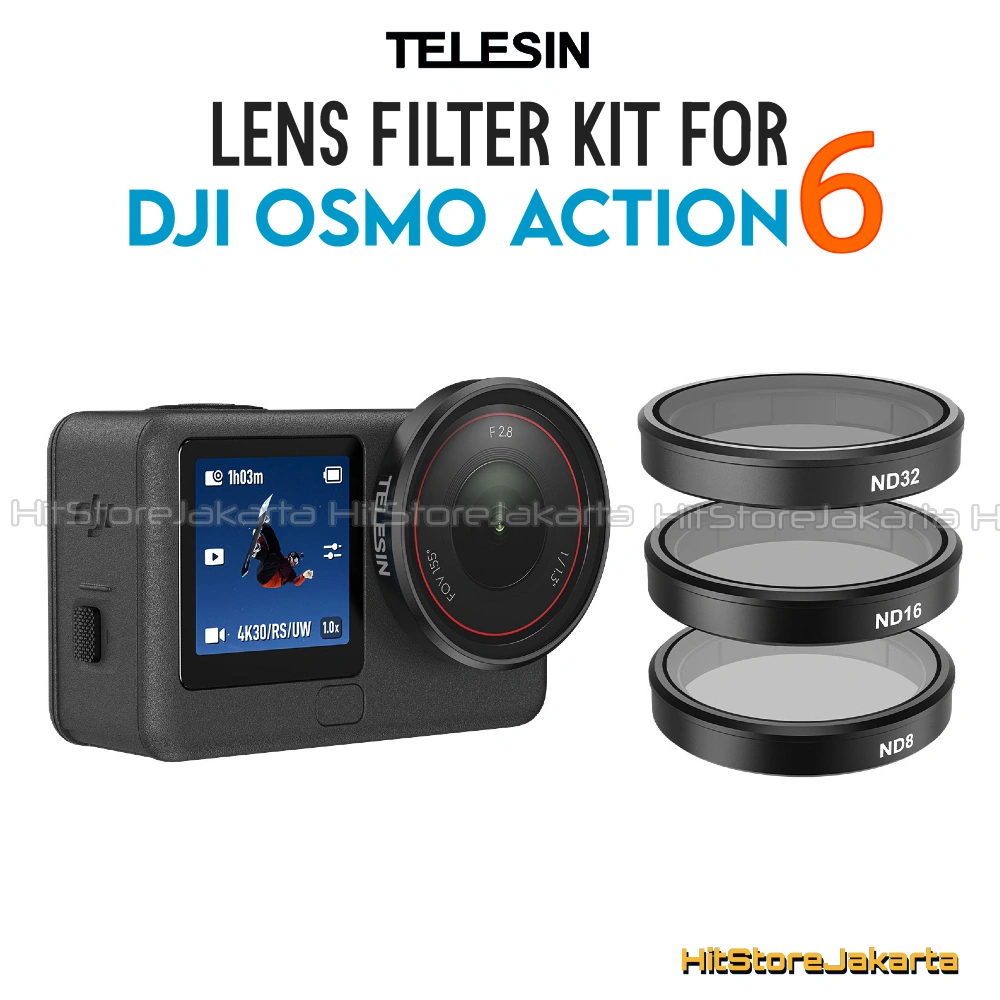 TELESIN Lens Filter Kit for DJI Osmo Action 6 CPL ND UV VND Filter Snap On