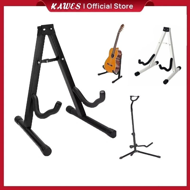 KAWES Gitar Stand Gitar Pendek  Penyangga Tempat Jepitan stand gitar dan bass duduk model A