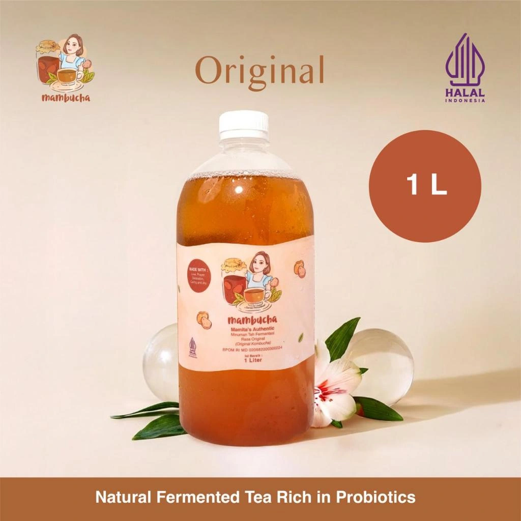 Kombucha Teh Fermentasi Original Mambucha 1 Liter