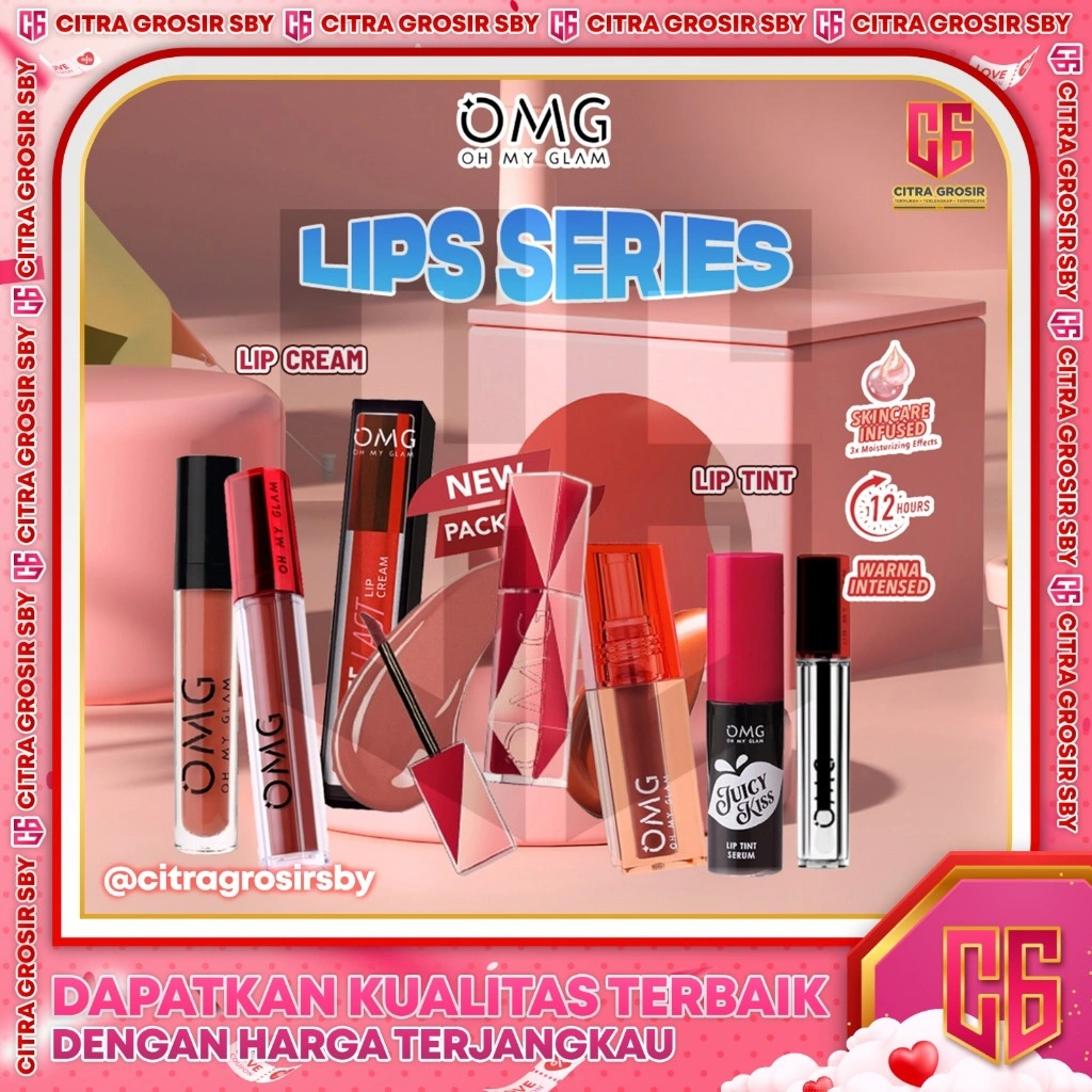 OMG Oh My Glam Matte Kiss Lip Cream 2.9 gr || Lip Cream Matte || Tahan Lama 12 Jam || Ringan