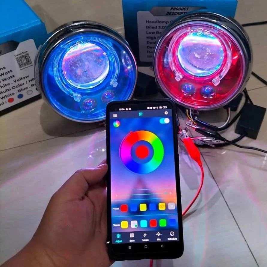 Reflektor 5,75 Day Dobel Senja Biru Putih set batok Lampu depan cb 125 BILED 5.75 set batok CB 125
