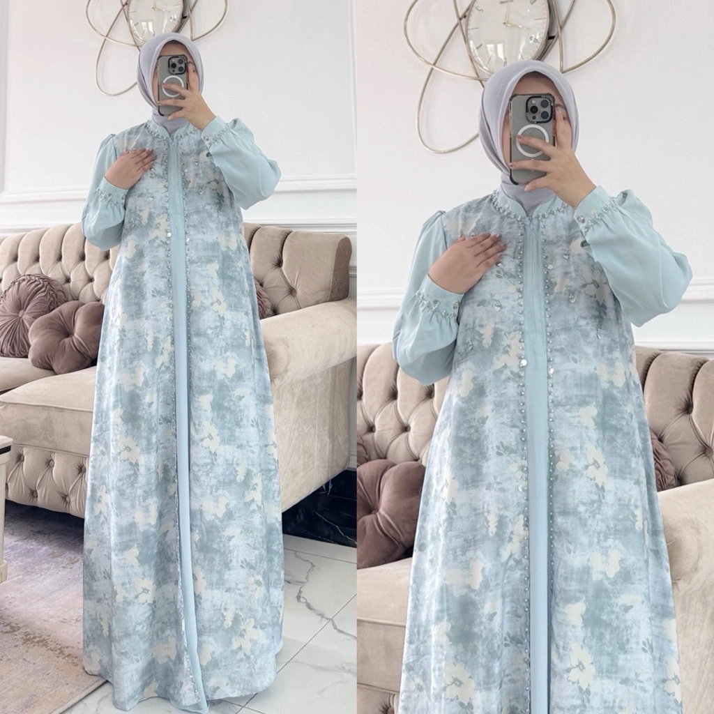 NNfashion ~ AURORA Dress Gamis Wanita  DEWASA Dress Gamis Ied Lebaran Wanita Muslimah Syari Dewasa Remaja Payet Outer  Panjang Ibu Menyusui Couple  Keluarga Motif Kombinasi