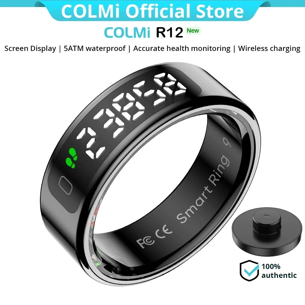 COLMI Ring R12 Tasbih Counter Muslim Zikr Smartring LED Screen Tahan air 5 atm Health monitoring Sports Mode