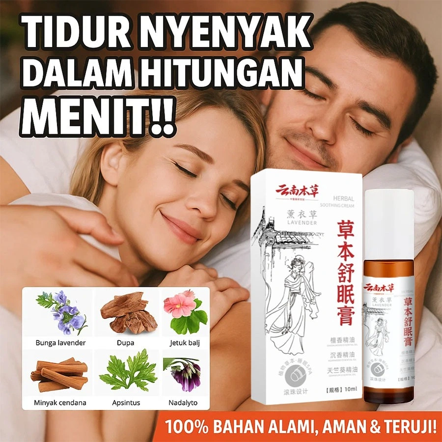 [Tidur Nyenyak Instant] Herbal Sleep Balm / Balsem Tidur Esensi Herbal Asli Resmi, Balsem Tidur Aroma Lavender /Essential Oil Untuk Tidur Nyenyak / Ekstrak Cendana Lavender / Sleep Balm Aromaterapi / Relaksasi Pikiran / Insomnia Relief