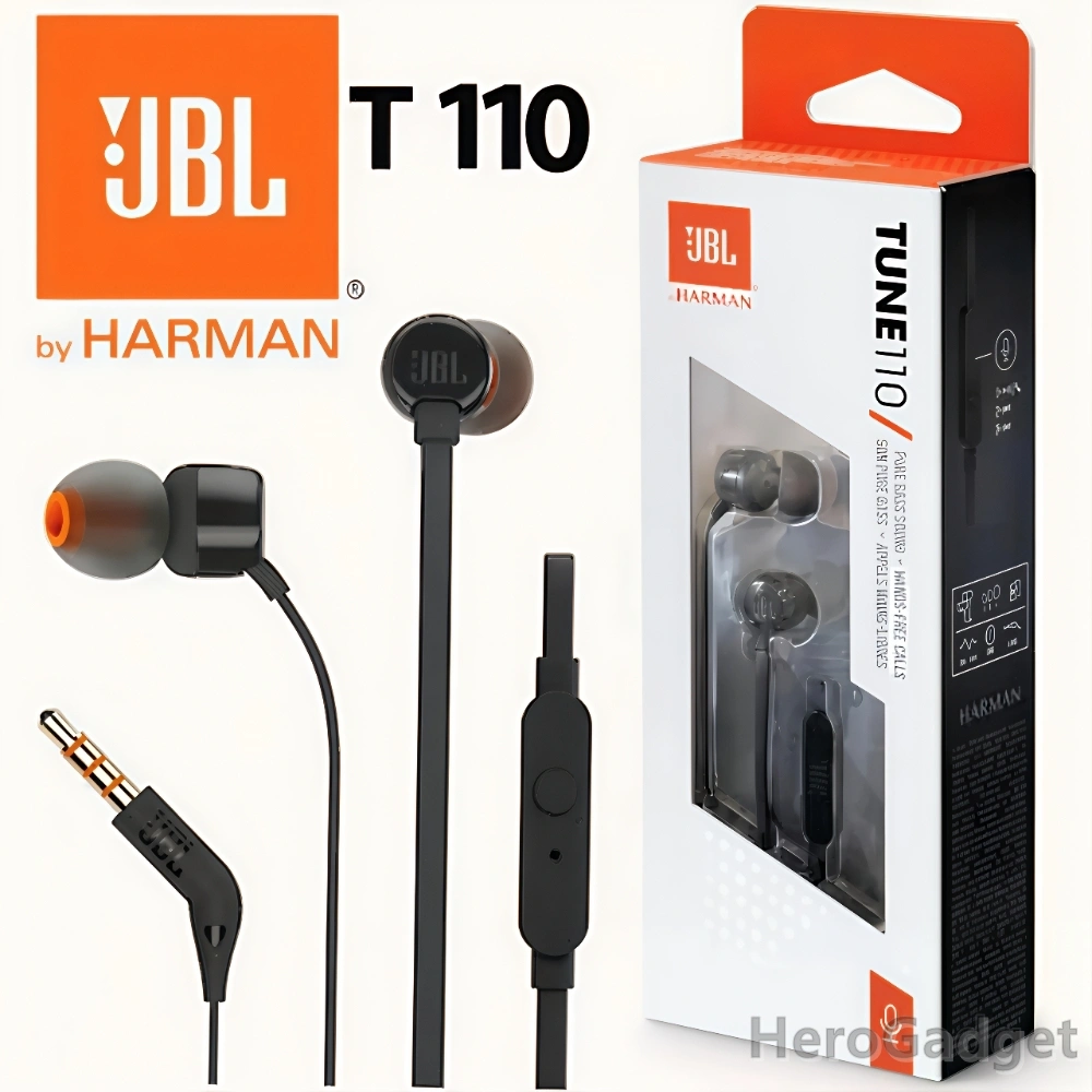 JBL T110 Earphone Headset Kabel In-Ear Super Bass Stereo Original