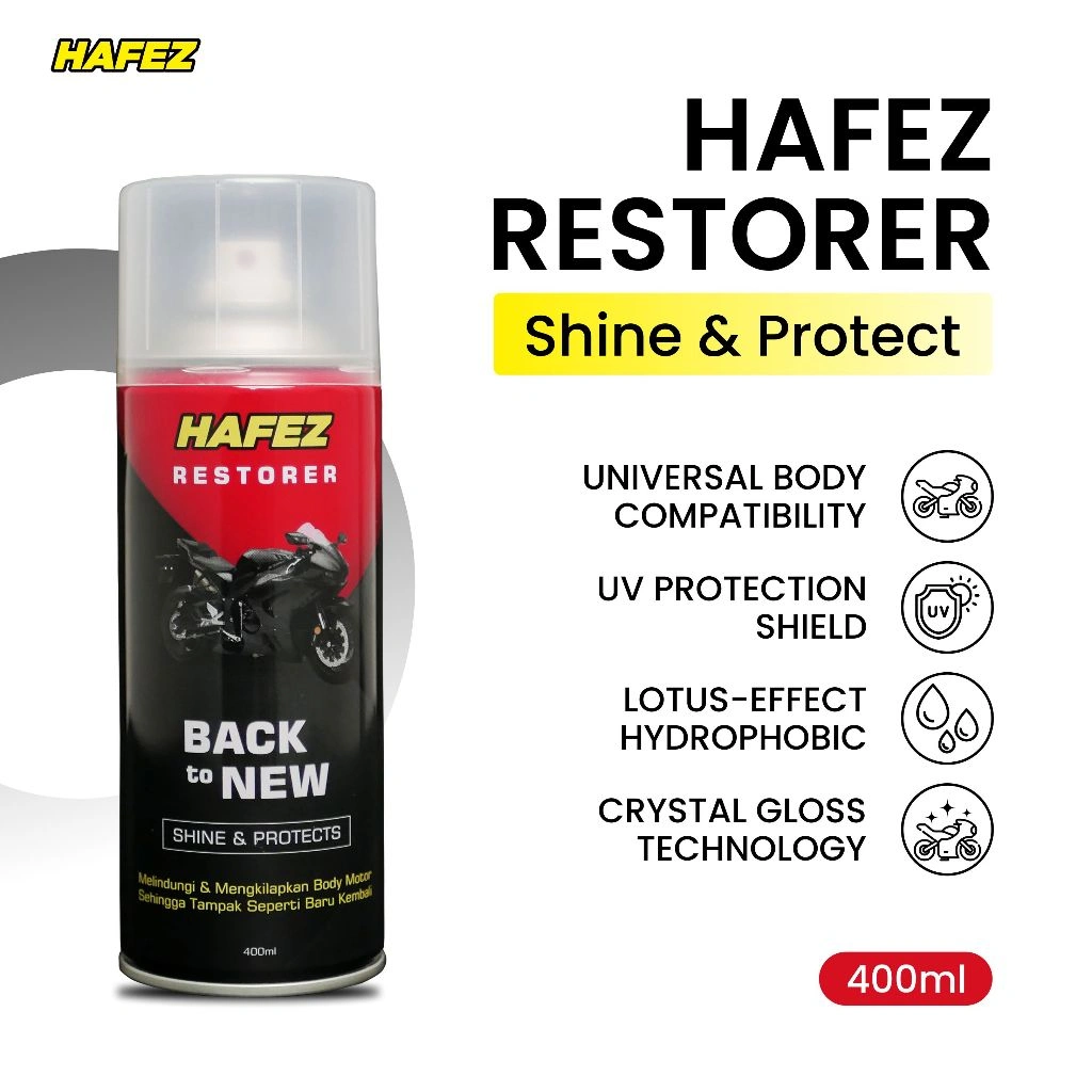 HAFEZ - Restorer - 1 Pcs Pengkilap dan Penghitam Body Motor