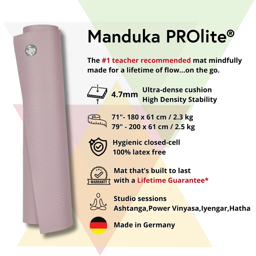 Manduka Prolite® Yoga Mat 4.7mm - Matras Yoga Premium Import durability tinggi - Lifetime warranty - Made in Germany