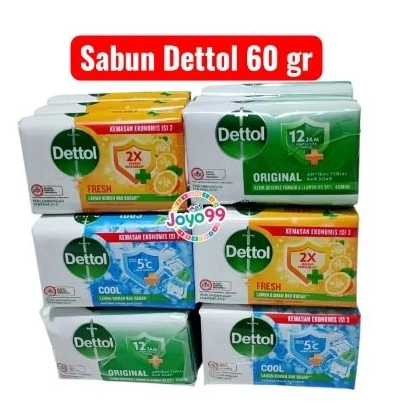 promo 10 pcs & 5 pcs sabun dettol batang 60 gr kemasan random sabun mandi anti bakteri