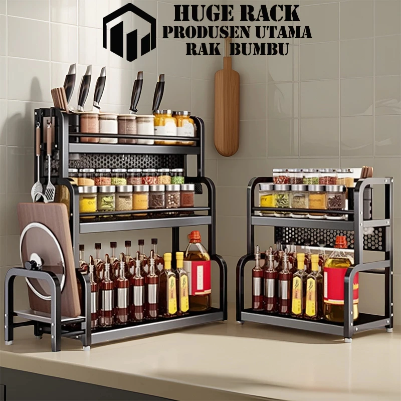 Rak Bumbu Dapur Stainless Steel Rak Bumbu Dapur Estetik Rak Botol Bumbu Rak Penyimpanan Bumbu Dapur Rak Bumbu 3 Susun