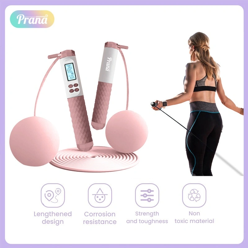 PRANA Skipping Dua Fungsi Lompat Tali yang Dapat Diatur Panjangnya dan Berhitung PN-FBB5080