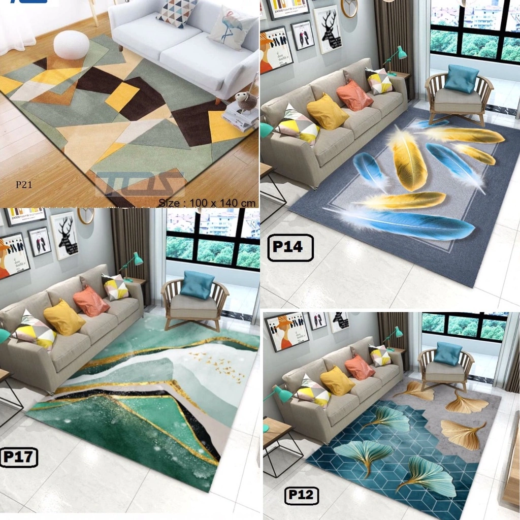 Karpet Lantai Modern 100x140cm Rumah European Style Minimalis Ruang Tamu Alas Turkey Eropa Turki