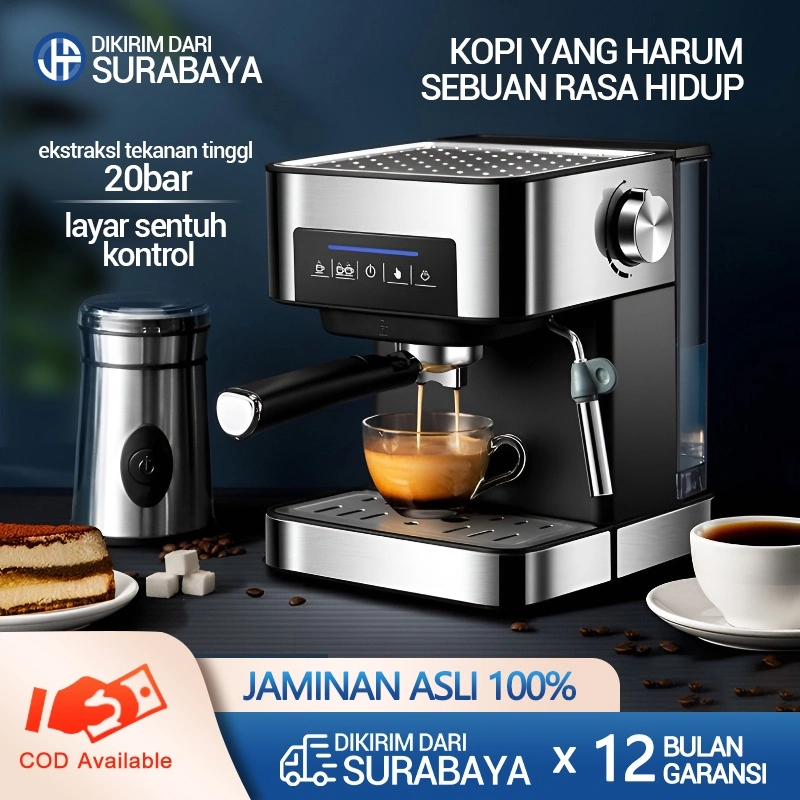 2in1 seba guna Coffee Maker Mesin Kopi Espresso Original Mesin Kopi/mesin kopi multifungsi profesional/handtouch kristal hitam/esin gelempung uap