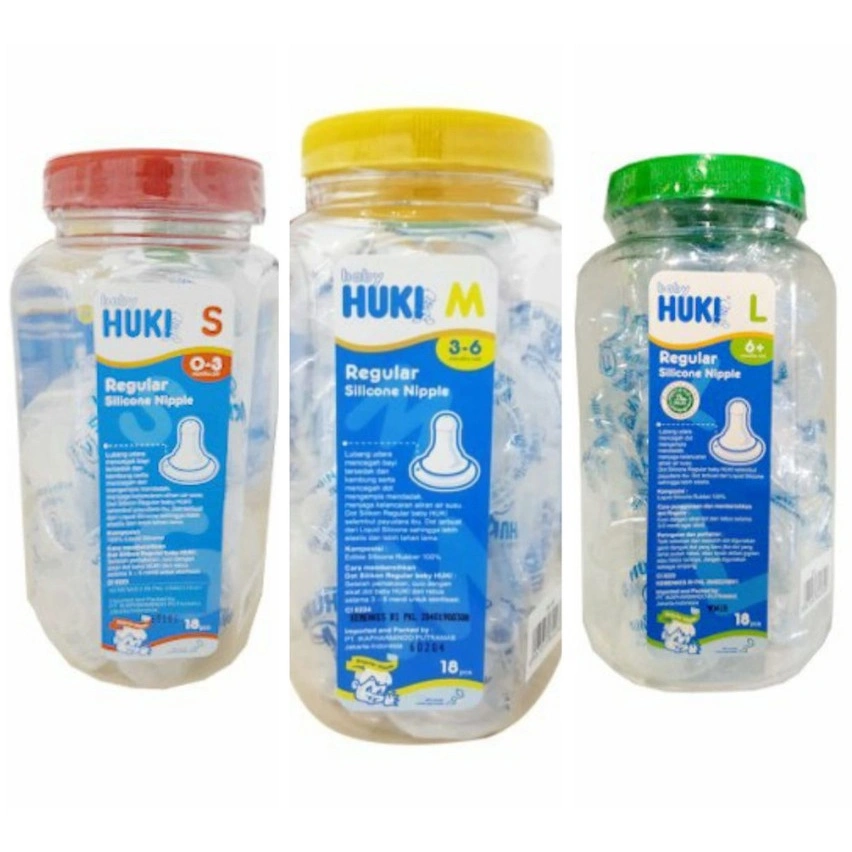 Jessen Huki Baby Nipple Dot Silikon Bulat & Gepeng (1 Toples 18 pcs)