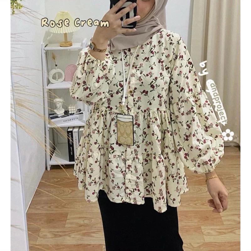 Aida Blouse Wanita Floral Babydoll JUMBO LD 120