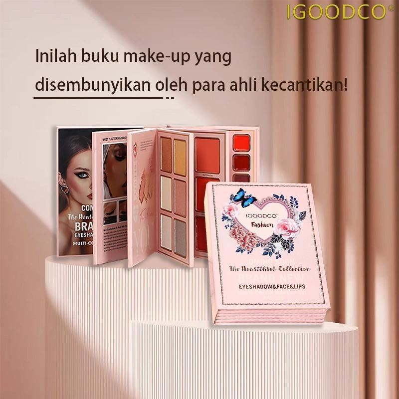 IGOODCO ( IG3057/IG3057S) Cahaya tinggi tanpa cahaya merah muda multi-warna ulang tahun hadiah multi-warna bayangan mata buku makeup