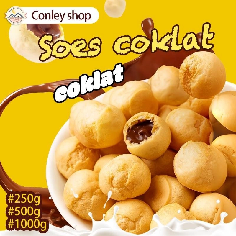 COD Soes Coklat Cokelat Malona 500g/1kg – Kue Sus Kering Isi Coklat Lumer, Update Kemasan Terbaru Merek Baru 2025, Cemilan Halal Enak Murah untuk Anak Dewasa & Keluarga, Snack Cokelat Renyah Favorit, Cocok untuk Santai, Bekal, Nonton & Lebaran