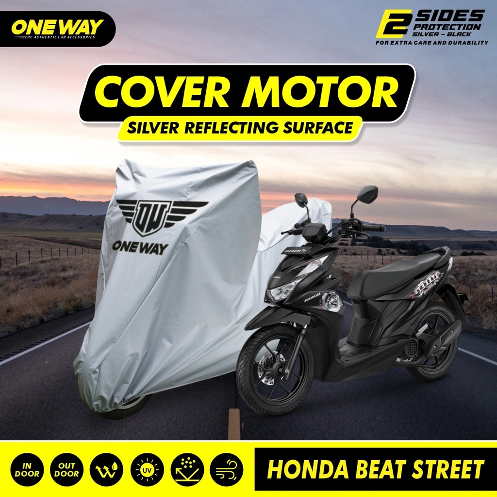 OneWay Sarung Cover Motor Silver Mio, Beat, Fino, Scoopy, Vario, Fazzio / Penutup Pelindung Body Cover Motor Waterproof Anti Panas Debu Original