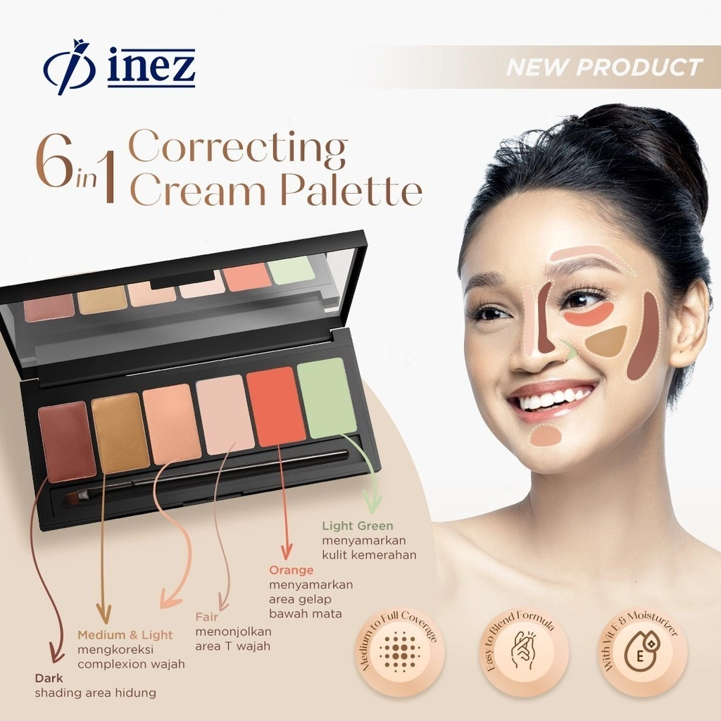 Inez 6 in 1 Correcting Cream Palette
