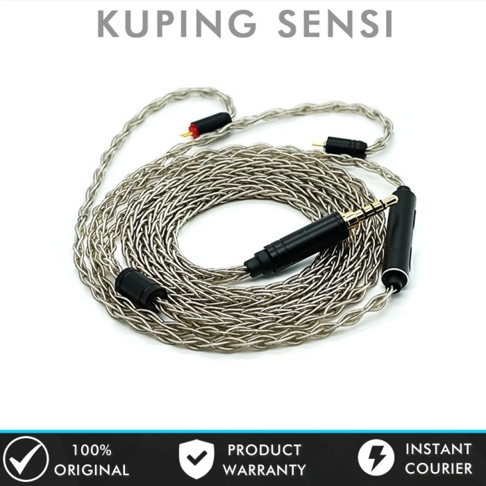 XINHS 8 Core Silver Plated Copper 3.5mm / USB Type C Upgrade Cable With Microphone IEM Kabel