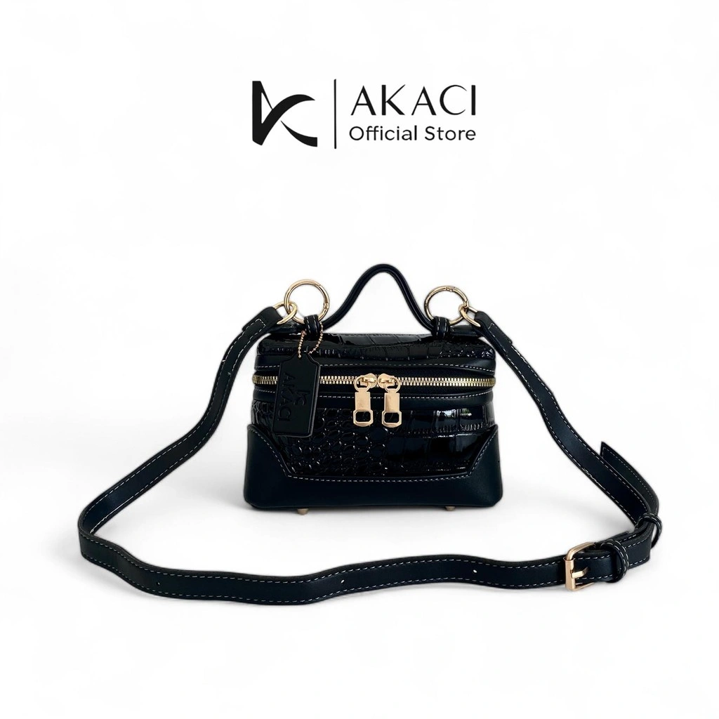 Akaci - Tas selempang wanita GRACE Hand bag 10-8371 Bahan croco glossy 1 ruang tas mini muat hp lucu elegan mewah murah berkualitas BARU