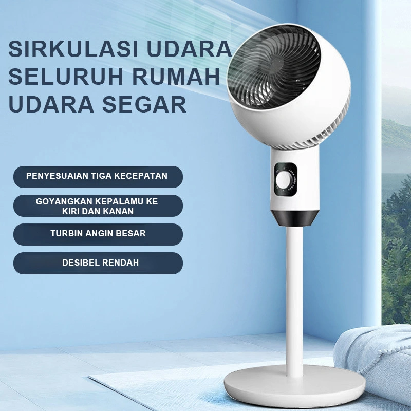 【PROMO HEMAT】Set Kipas Angin & Kipas Lantai - Sudut 90° Lebar + 3 Mode (Kamar Tidur Minimalis)