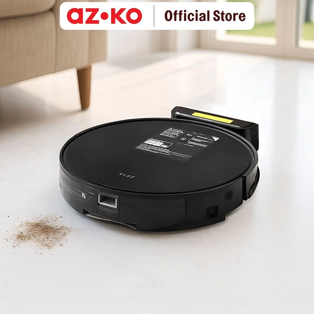 AZKO Klaz Smart Vacuum Cleaner Dry Robotik - Hitam Automatic Floor Cleaner Mopping Robot Smart Home Cleaning Robot Pel Dengan Sensor Alat Vacuum Otomatis Penyedot Kotoran