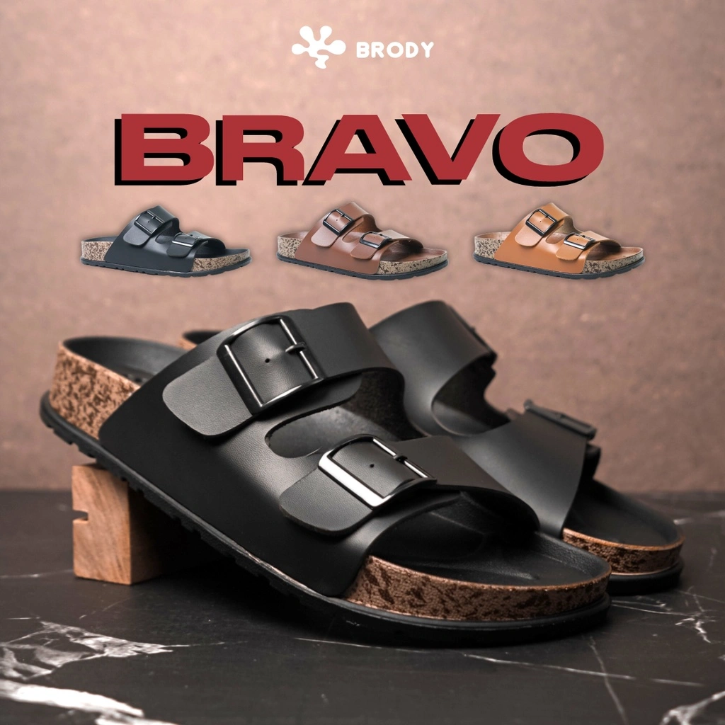 Brody Bravo Sandal Slop Birken Gesper Pria