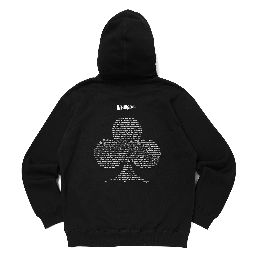 Insurgent Club - Heavyweight Hoodie Manifesto Black 330 Gsm