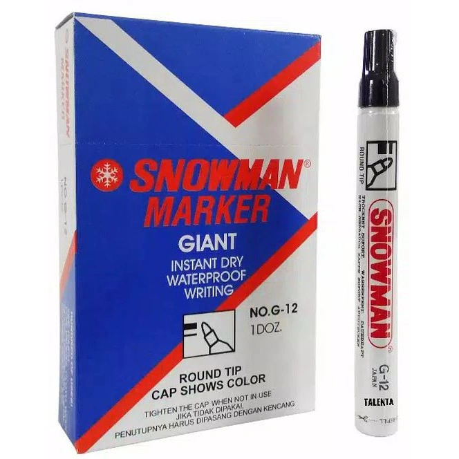 (12pc) SPIDOL PERMANEN SNOWMAN MARKER G 12 / SEPIDOL PERMANENT AG 12