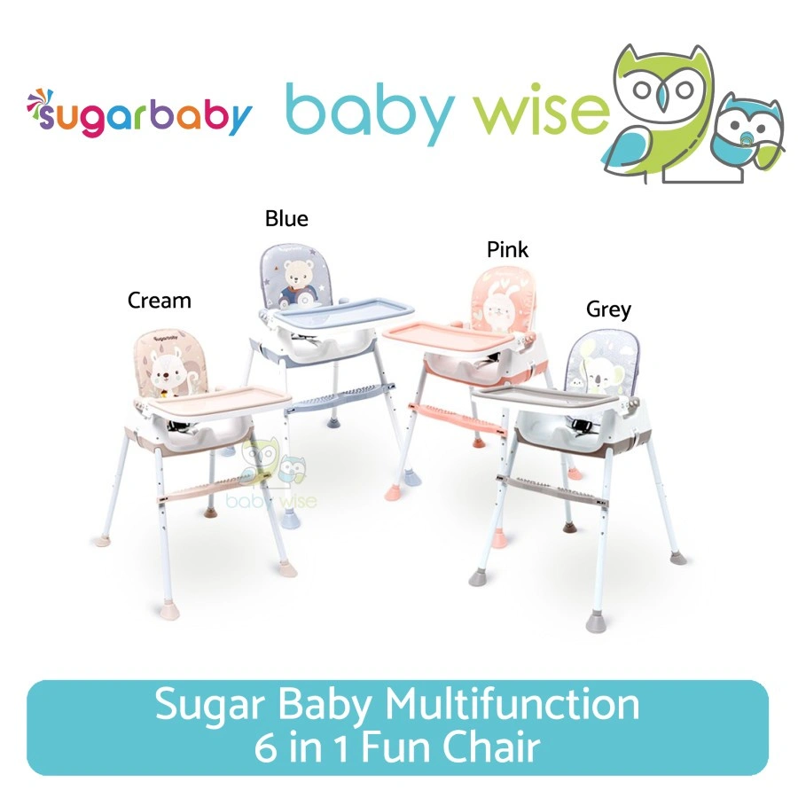 Sugar Baby Multifunction 6 in 1 Fun Chair Booster Seat + Table - Meja Kursi Makan Anak Bayi + Roda