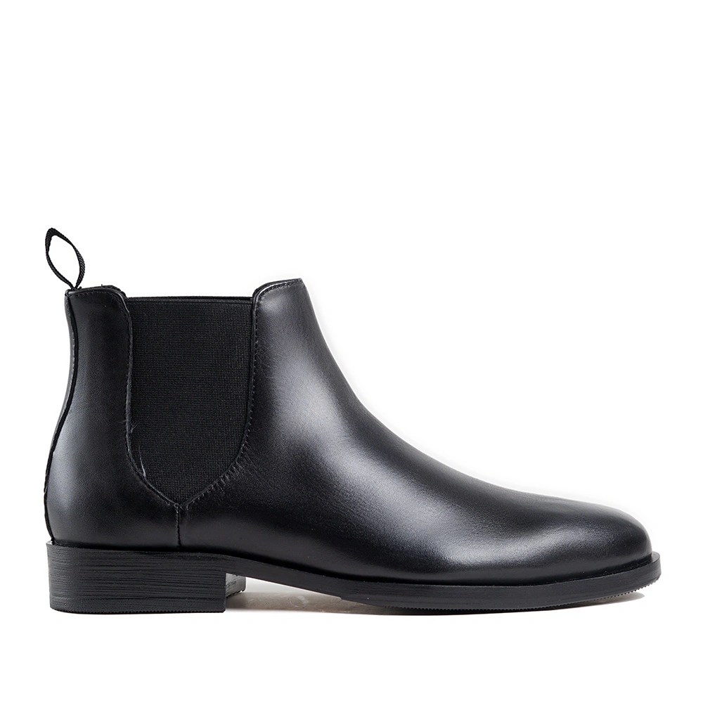 Prabu - Sepatu Kulit Chelsea Boots Wanita Aska Black Hitam