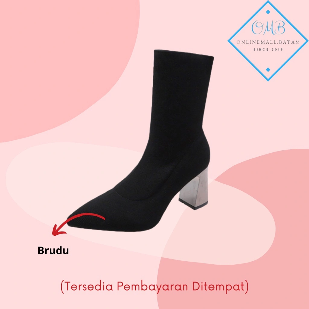 Sepatu Boots Wanita Warna Hitam Fashion Modern 235 Onlinemall