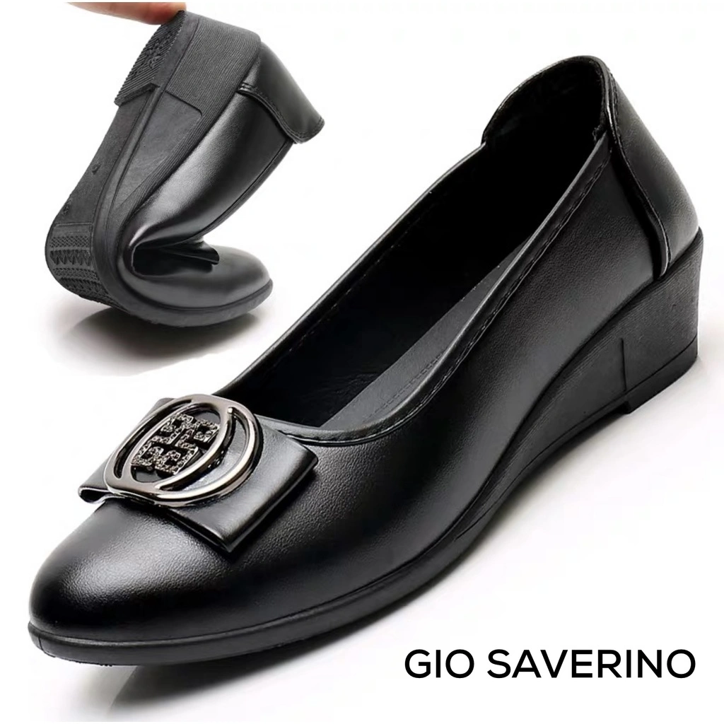 Gio Saverino Sepatu Wedges Kerja Wanita Hanna