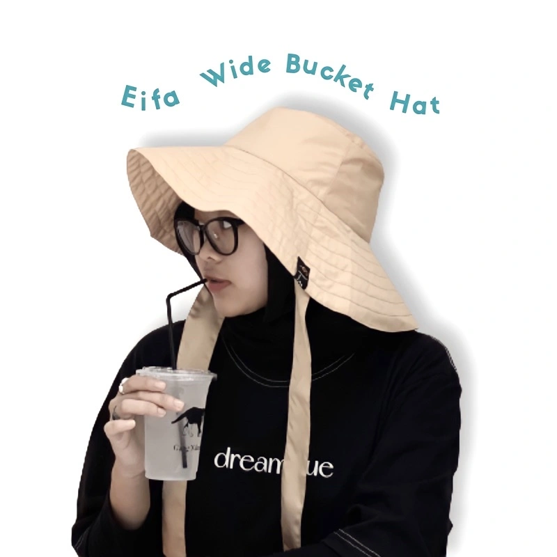Topi Bucket Wanita Eifa - Bucket Hat Besar Lebar, Nyaman Dipakai - Wide Bucket Hat Terlaris