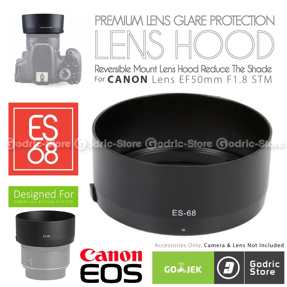 Lens Hood ES-68 for Lensa Canon EF FIX 50MM F1.8 STM Bayonet ES68