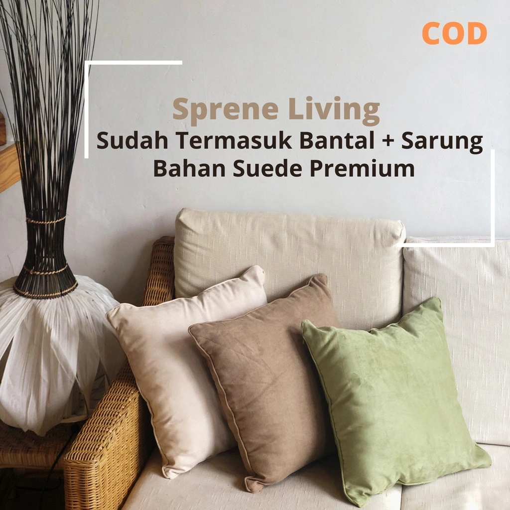 Bantal Sofa Suede KUSSHON 40×40 cm – Super Lembut, Lengkap Sarung & Isi