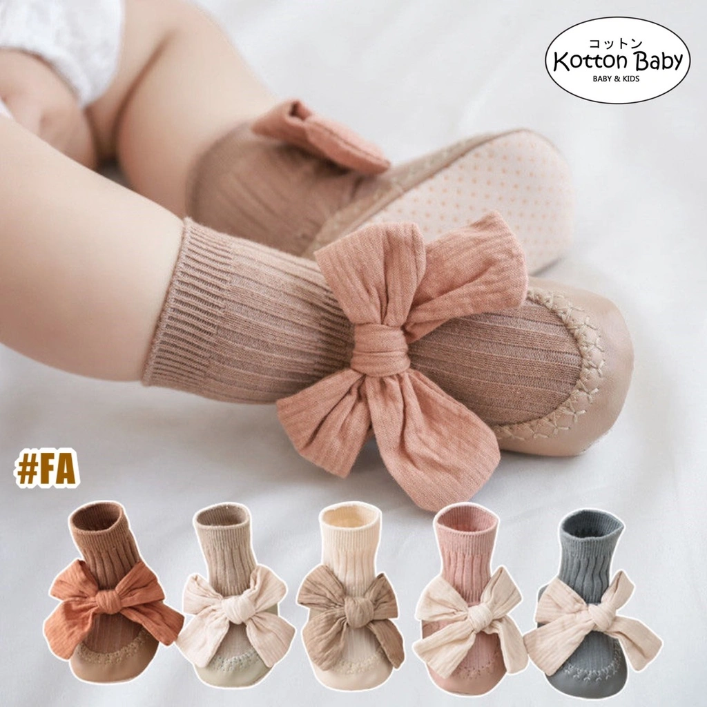 0-2 thn KAOS KAKI PITA BOW ANTI SLIP PREWALKER SEPATU BAYI ANAK SHOES kotton baby catalog NMBB FA