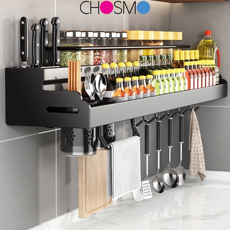 Rak Bumbu Dapur Dinding Kitchen Rack Tempat Pisau Rak Gantung Rak Dapur Rak Sendok Garpu
