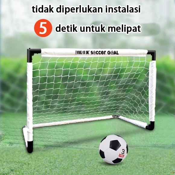 Gawang sepak bola anak-anak lipat portabel indoor & outdoor sederhana jaring pelatihan kanak-kanak goal
