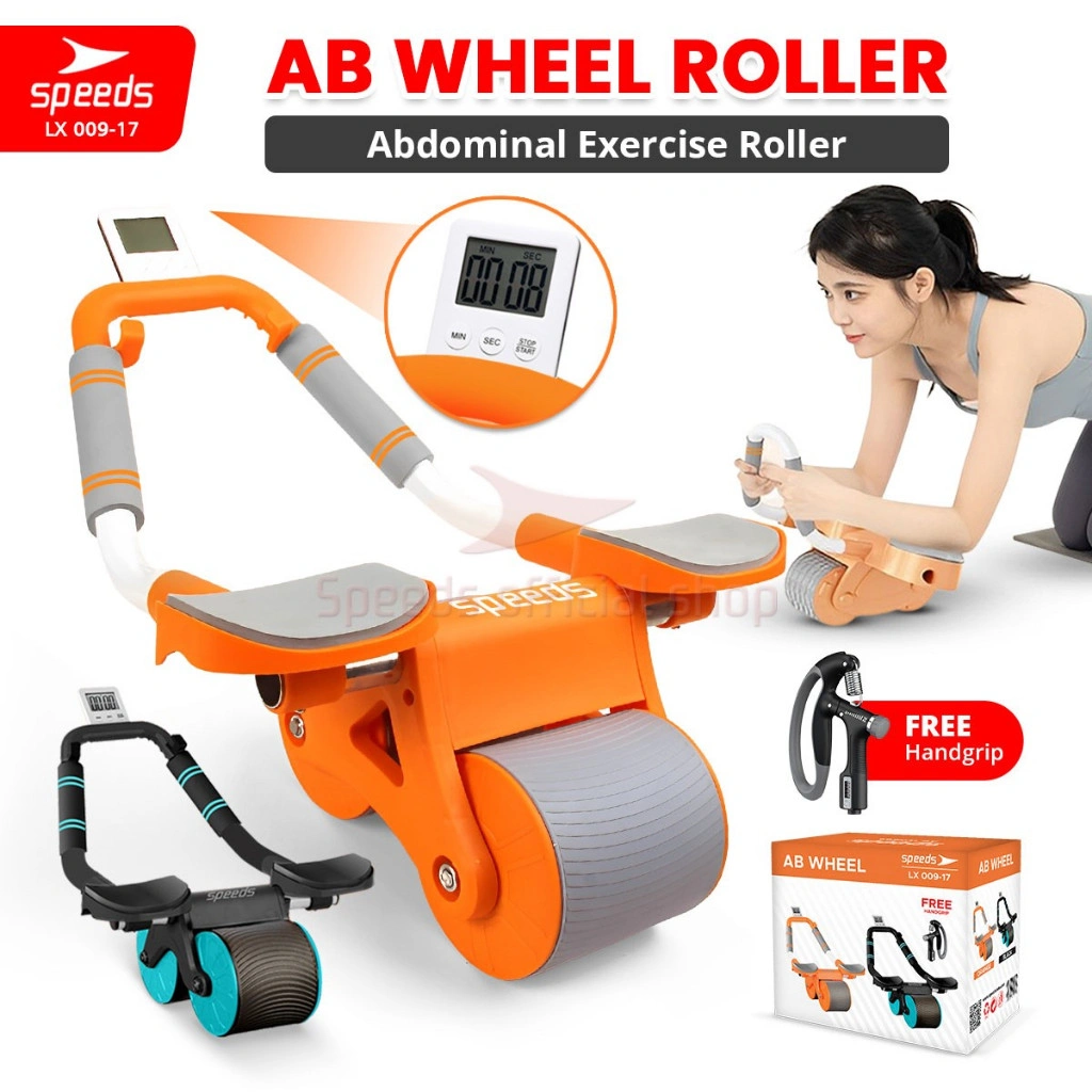 SPEEDS Ab Wheel / Ab Roller / Double Wheel / Alat Push Up Stand Bar Alat Gym / Alat Sit Up 009-17 Orange