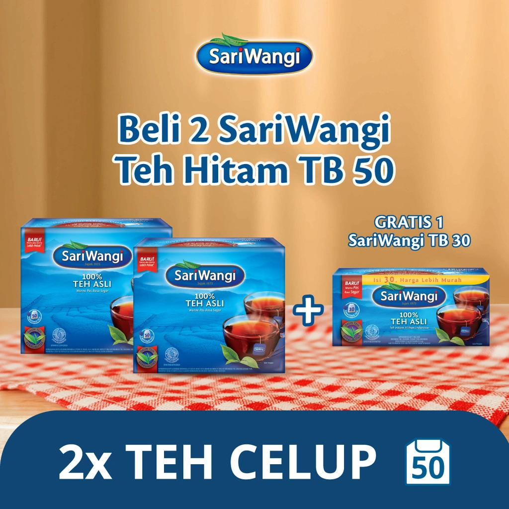 Buy 2 Sariwangi Asli Teh Celup isi 50 FREE 1 Sariwangi Asli Teh Celup isi 30