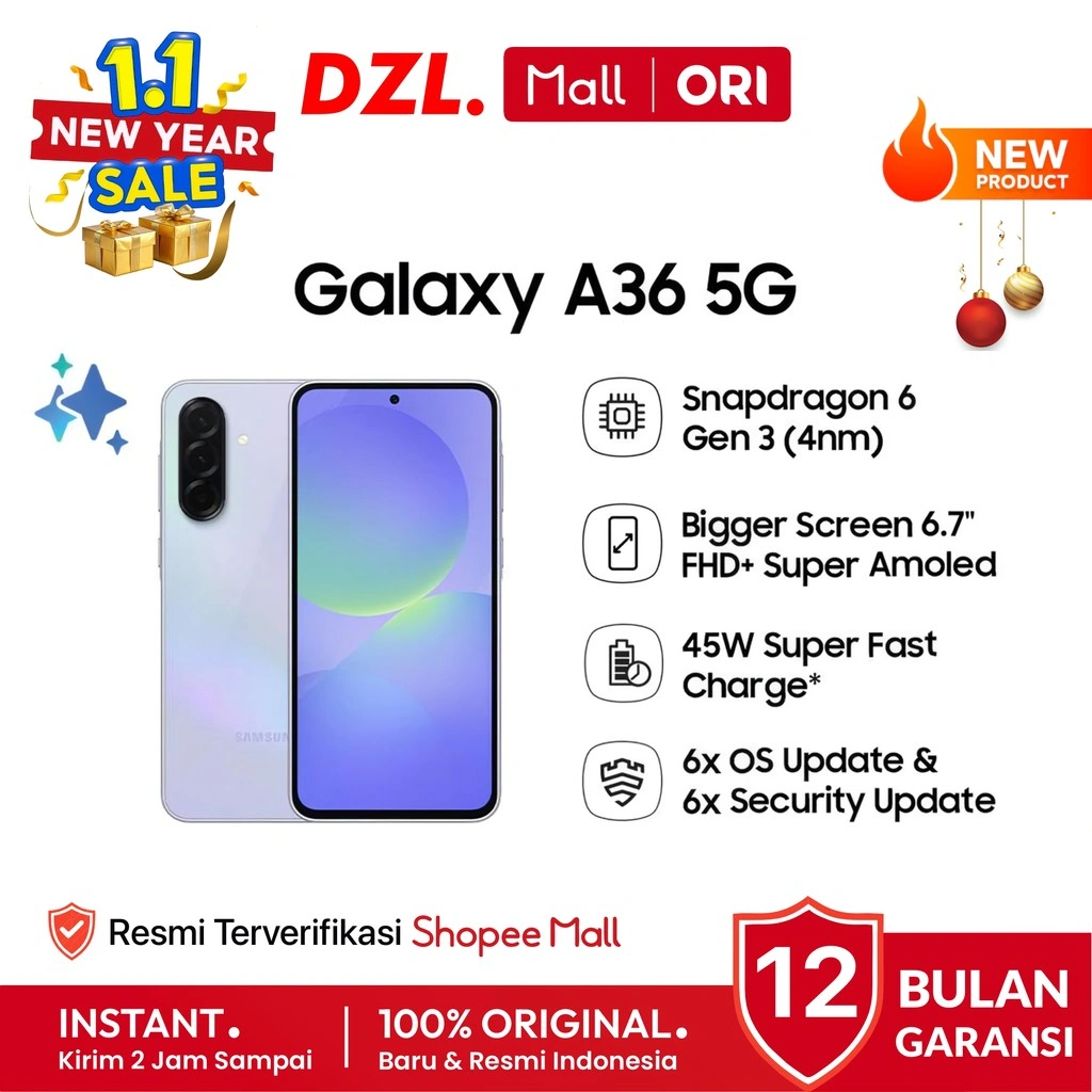 DZL - HP Samsung Galaxy A36 5G 12/256 8/256 GB Original Garansi Resmi Official Store Handphone Ori