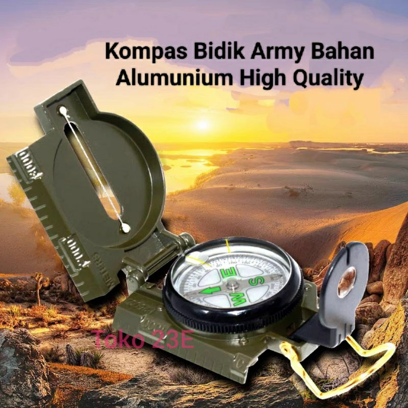 Kompas Bidik Army Alumunium High Quality/Kompas Lensa