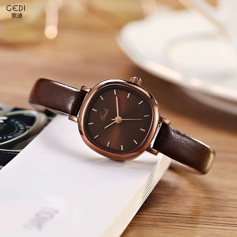 GEDI Jam Tangan Wanita Tali Kulit Jam Analog Vintage Anti Air Water Resistant 74068
